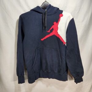 Vintage Nike Air Jordan Jumpman Pullover Hoodie Sweatshirt Size Medium Black/Red